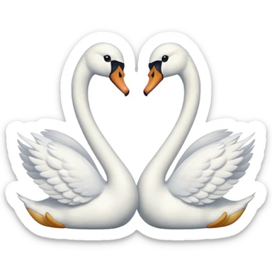 Two swan face each other sticker