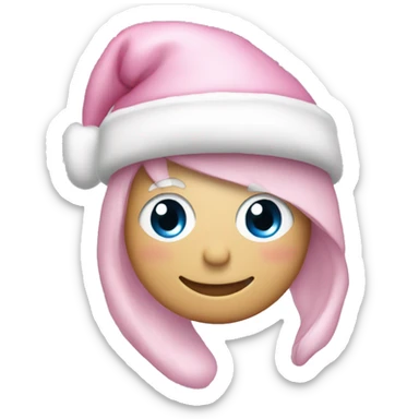 Light pink Santa hat with sparkly snowflakes  sticker