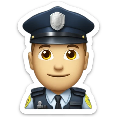 Mushroom-headed man with police suit sticker