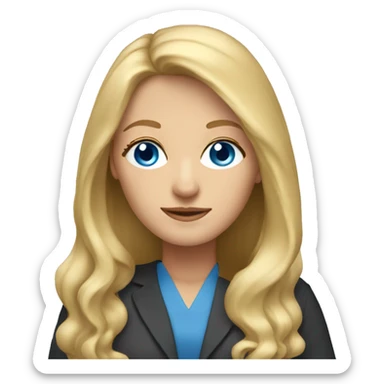 woman teacher with long blonde hair and blue eyes sticker