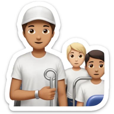 Rider holding grab bar,Metro Riders, inside metro train, no transparent. sticker