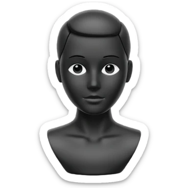Matte black mannequin in the style of a default avatar. Monochrome with no lines. sticker