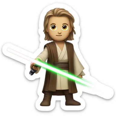 A Jedi with a lightsaber sticker