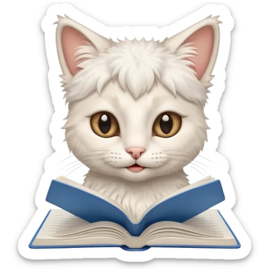  gatita grecia feliz en viendo una libreta anillada  sticker