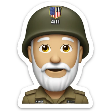 101st Airborne White bearded veteran sticker