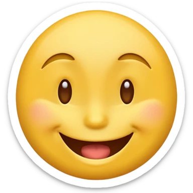 Classic yellow emoji Happy laughing and winking with no tears sticker