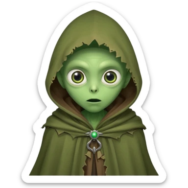 alien living in desert just face  sticker