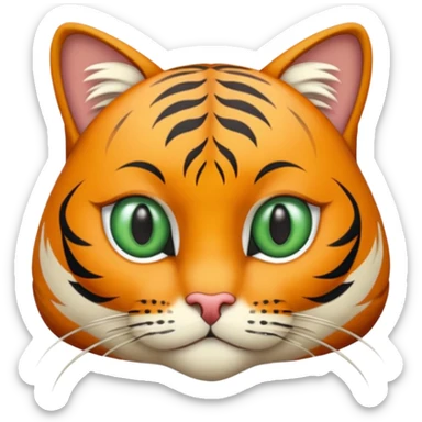 Un chat tigré poil long avec des yeux verts sticker