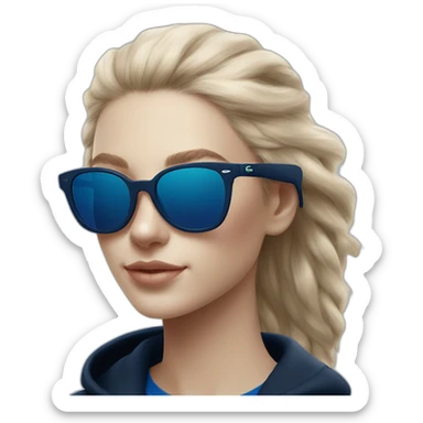 Lacoste bag girl with black lacoste hoodie e and blue oakley sportive sunglass  sticker