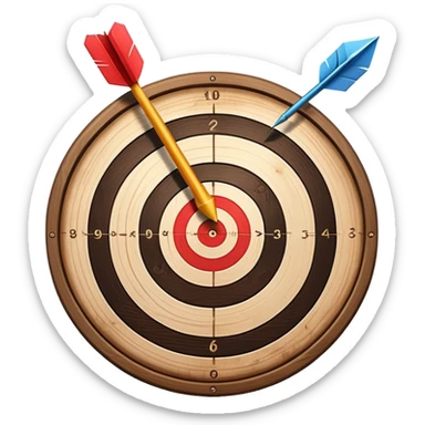 target with arrow hitting bullseye, achievement goal sticker