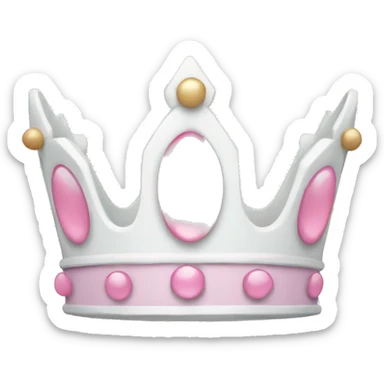 White and pastel pink crown sticker