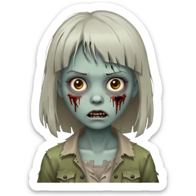 Faça uma mulher zumbi de franja sticker