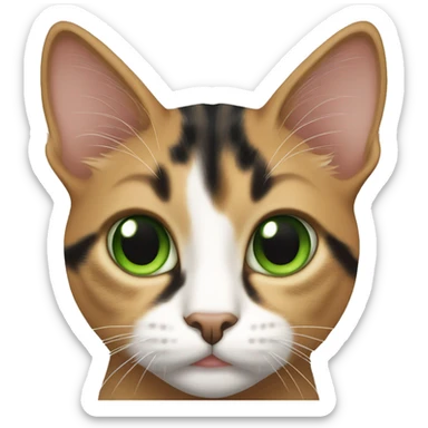 cat calico tabby with green eyes sticker
