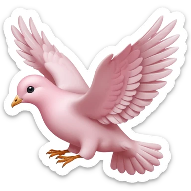 baby pink dove flying  sticker