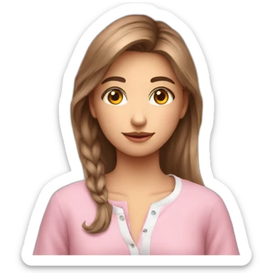 Un adolescent avec un regard amical et une chemise rose sticker