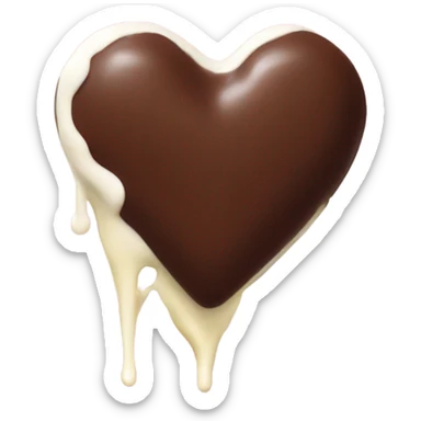 chocolate heart dipped in milk sticker