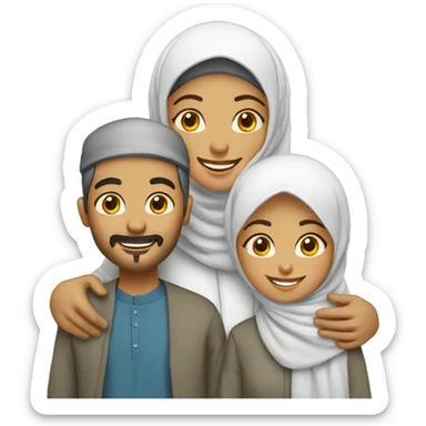 happy muslim family sticker