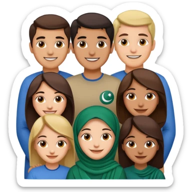 A group of young Pakistani people sitting around and sharing knowledge sticker