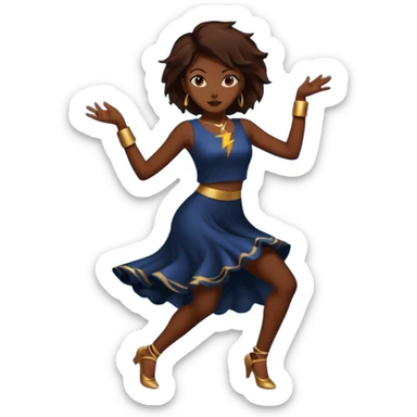 All Brown silhouette of a female dancing with thunder in the background  sticker