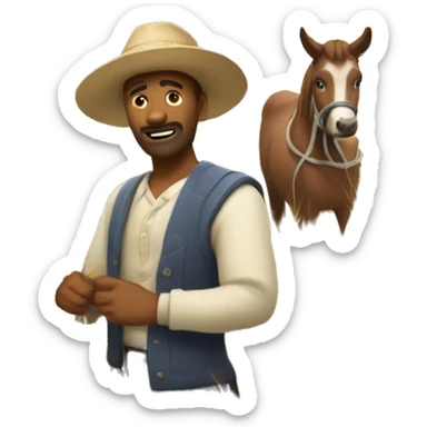 the icon should be associated with an idyllic village, wheat fields, and folk culture sticker