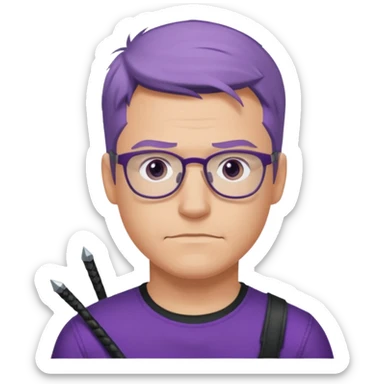Hawkeye  Clint Barton with glasses 
 sticker