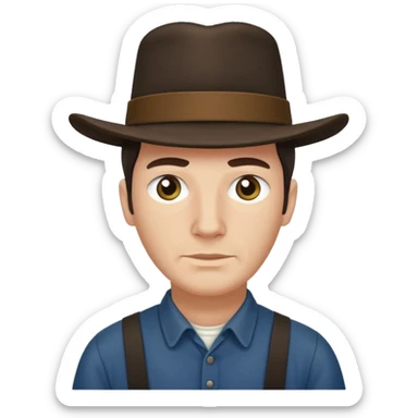 Amish man no mustache sticker