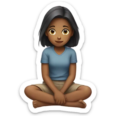 girl sitting quietly  sticker