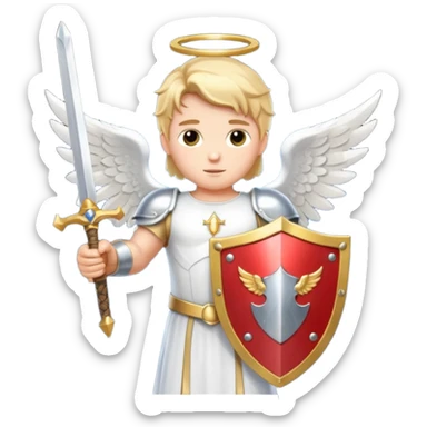 - 🛡️ Shield – symbolizing protection
- ⚔️ Sword – representing spiritual warfare
- 👼 Angel – the heavenly messenger
- ✨ Sparkles – highlighting his glory sticker