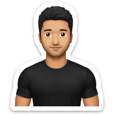 ipretty bratz emoji of vicky kaushal wearing a black tee, muscular sticker