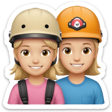 skateboarder girl boy mugshot with helmet sticker