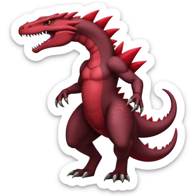 Badass black and red salazzle-tyranitar-hybrid, full body sticker