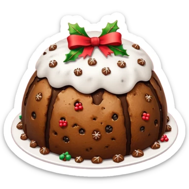 Christmas pudding horse and red bows sticker