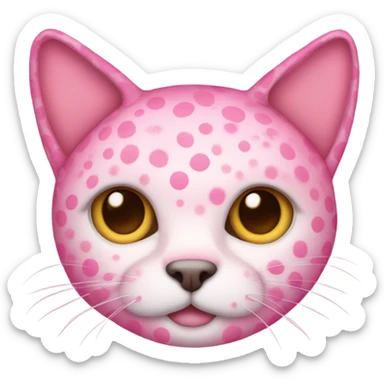 cat with pink dots sticker