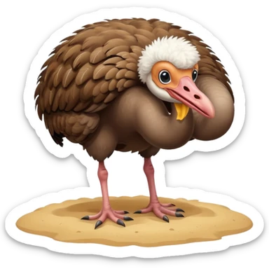 Ostrich with head in the sand sticker