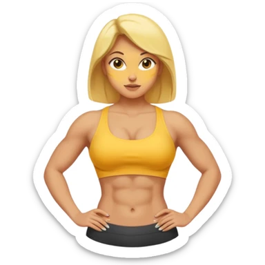 Female abs 6pack core yellow skin curves sticker