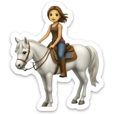 Une très jeune fille sur un cheval sticker