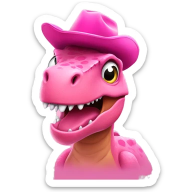dinosaur wearing a pink tootoo and pink cowboy hat  sticker