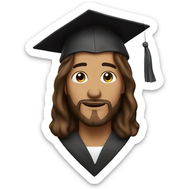 jesus Jonathan Roumie with graduation hat sticker