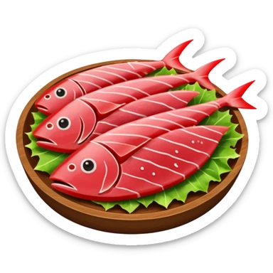 Make tuna sashimi iPhone emoji style sticker