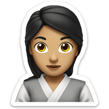 karate girl with long black hair Hispanic  sticker