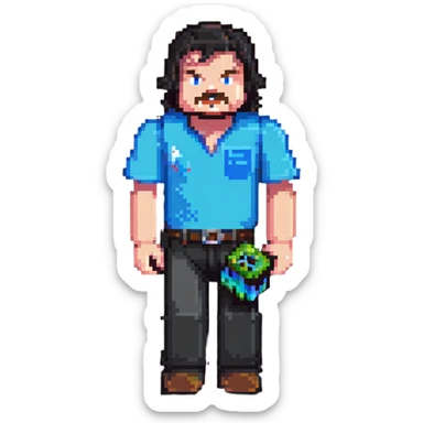 Jack Black as a Minecraft character sticker