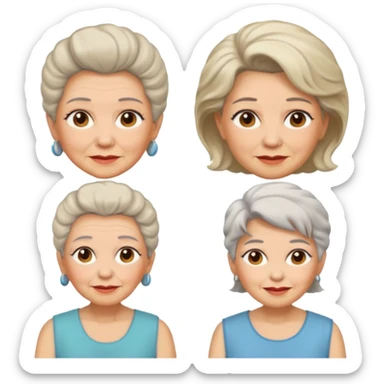 Old Women In Sleeveless, different hair sticker