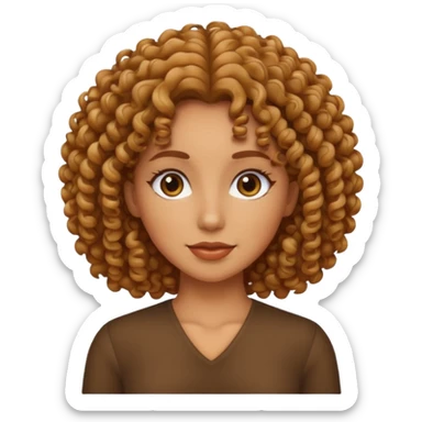 Mujer piel canela y pelo rizado sticker