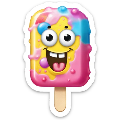 SpongeBob popsicle with the gumballs melted sticker