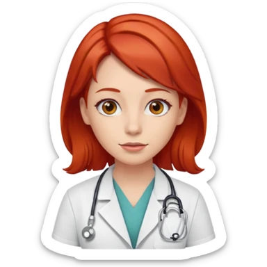 doctor with redhairclips  sticker