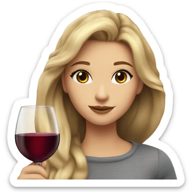 A blonde beautiful girl and a light brown hair super cute beautiful girl drink wine together sticker