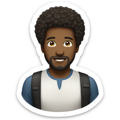 Black guy with Afro and short beard sticker