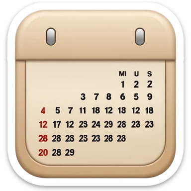 aesthetic cute calendar icon beige tons sticker