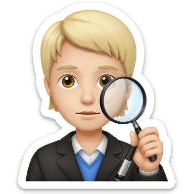 persona con lupa  sticker