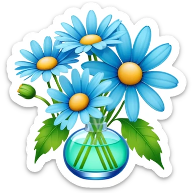 Sky green perfume and blue daisies  sticker